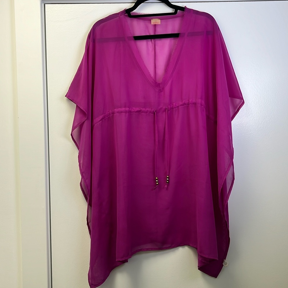 Echo women’s pink sheer cover up one size